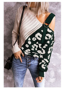 Elegant Casual Spring Autumn Off shoulder Woman Sweater Straps