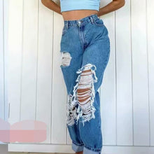 Load image into Gallery viewer, Jeans Ripped Holes Look Thin Straight