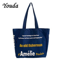 Load image into Gallery viewer, Fashion Letters Women Shoulder Bag Large Capacity Lady Open