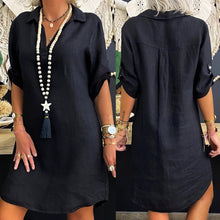 Load image into Gallery viewer, Fashion Long Blouse Solid Color Cotton Linen