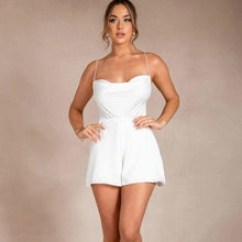Load image into Gallery viewer, Fashion Satin Romper Women Orange White One Piece Outfit Short - Sophornlilly