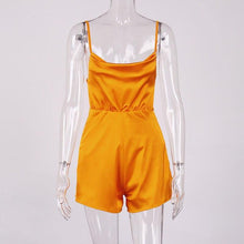 Load image into Gallery viewer, Fashion Satin Romper Women Orange White One Piece Outfit Short - Sophornlilly