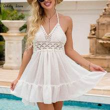 Load image into Gallery viewer, Fashion Summer Women Lace Mini Sexy Dress Lace Backless - Sophornlilly