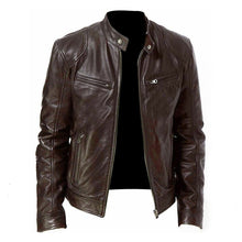 Load image into Gallery viewer, Hot Male Anti wind Motorcycle Lapel Diagonal Zipper Jacket