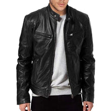 Load image into Gallery viewer, Hot Male Anti wind Motorcycle Lapel Diagonal Zipper Jacket