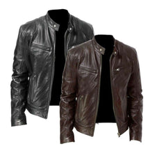 Load image into Gallery viewer, Hot Male Anti wind Motorcycle Lapel Diagonal Zipper Jacket
