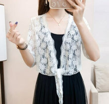 Load image into Gallery viewer, Lace White Women Short Sleeve Shrug Bolero Lace Wedding Bridal