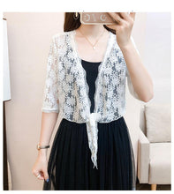 Load image into Gallery viewer, Lace White Women Short Sleeve Shrug Bolero Lace Wedding Bridal