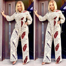 Load image into Gallery viewer, Latest Newspaper Letters Printing Women Jumpsuits Turn Down Neck - Sophornlilly