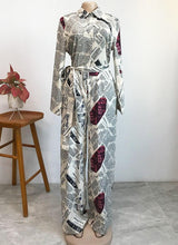 Load image into Gallery viewer, Latest Newspaper Letters Printing Women Jumpsuits Turn Down Neck - Sophornlilly