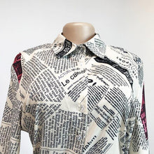 Load image into Gallery viewer, Latest Newspaper Letters Printing Women Jumpsuits Turn Down Neck - Sophornlilly