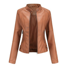 Load image into Gallery viewer, Leather Jacket Women Zippers Spring Autumn