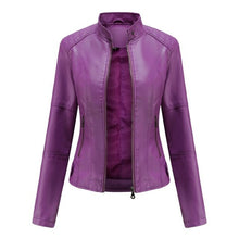 Load image into Gallery viewer, Leather Jacket Women Zippers Spring Autumn