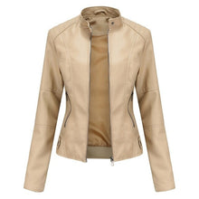 Load image into Gallery viewer, Leather Jacket Women Zippers Spring Autumn