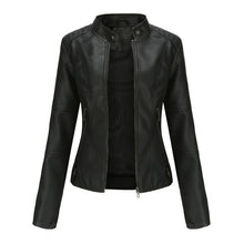 Load image into Gallery viewer, Leather Jacket Women Zippers Spring Autumn