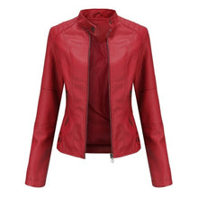 Load image into Gallery viewer, Leather Jacket Women Zippers Spring Autumn