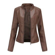 Load image into Gallery viewer, Leather Jacket Women Zippers Spring Autumn