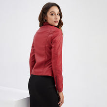 Load image into Gallery viewer, Leather Jacket Women Zippers Spring Autumn
