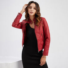 Load image into Gallery viewer, Leather Jacket Women Zippers Spring Autumn