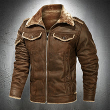 Load image into Gallery viewer, Clothing Vintage Leather Jacket Autumn Winter Streetwear