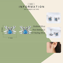 Load image into Gallery viewer, NEW Cute Ocean Crab Small Blue CZ Stud Earrings for Women Fashion