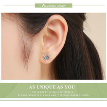 Load image into Gallery viewer, NEW Cute Ocean Crab Small Blue CZ Stud Earrings for Women Fashion