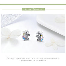 Load image into Gallery viewer, NEW unicorn Dazzling Licorne Memory Stud Earrings for Women &amp;