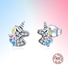 Load image into Gallery viewer, NEW unicorn Dazzling Licorne Memory Stud Earrings for Women &amp;