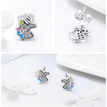 Load image into Gallery viewer, NEW unicorn Dazzling Licorne Memory Stud Earrings for Women &amp;