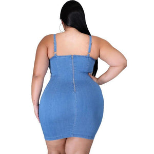 New Arrival Plus Size Women Sleeveless Spaghetti Strap Denim - Sophornlilly