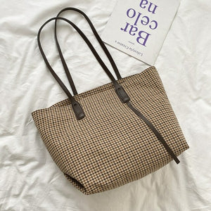 New Arrivals Women's Bucket Shoulder Bag Houndstooth Female Retro