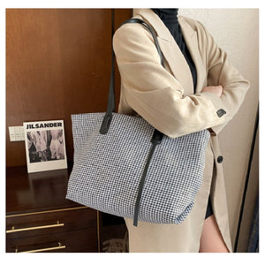 New Arrivals Women's Bucket Shoulder Bag Houndstooth Female Retro