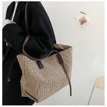 Load image into Gallery viewer, New Arrivals Women&#39;s Bucket Shoulder Bag Houndstooth Female Retro