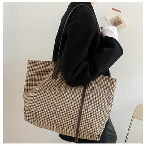 New Arrivals Women's Bucket Shoulder Bag Houndstooth Female Retro