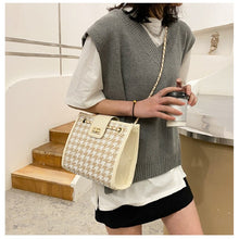Load image into Gallery viewer, New Arrivals Women's Flap Bag With Hasp Female Houndstooth