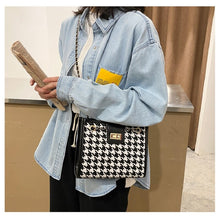 Load image into Gallery viewer, New Arrivals Women's Flap Bag With Hasp Female Houndstooth