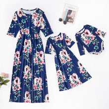 Load image into Gallery viewer, New Autumn Mommy and Me Floral Dresses Family Matching Outfits