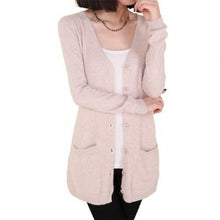 Load image into Gallery viewer, Solid Color Long Sleeve Buttons Cardigan
