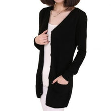 Load image into Gallery viewer, Solid Color Long Sleeve Buttons Cardigan