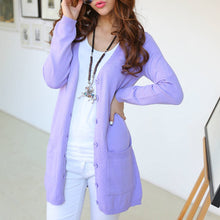 Load image into Gallery viewer, Solid Color Long Sleeve Buttons Cardigan