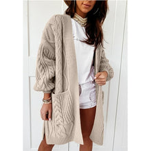 Load image into Gallery viewer, Women Long Sleeve Knitted Cardigan Sweater