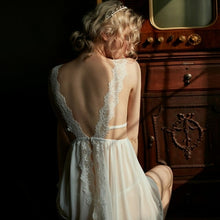 Load image into Gallery viewer, New Casual Nightgown Comfortable Lace Solid Color Bifurcation
