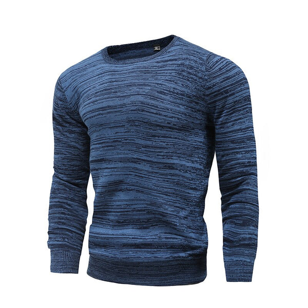 New Cotton Pullover O neck Men's Sweater Fashion Solid Color High