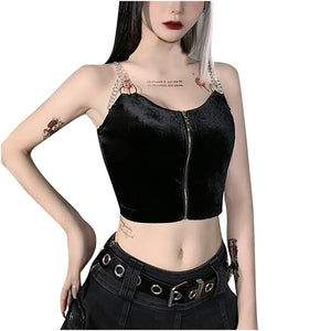 New Crop Top For Women's Tops  Style Sexy Wrap Chest Metal - Sophornlilly