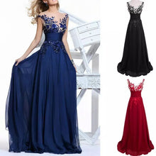 Load image into Gallery viewer, New Elegant Blue /Wine Red Lace Chiffon Long Dresses For Wedding