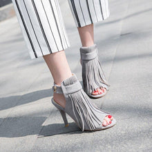 Load image into Gallery viewer, New Fashion Women's Sandals Spring Peep Toe Fringe Super High - Sophornlilly