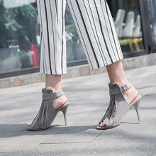 Load image into Gallery viewer, New Fashion Women's Sandals Spring Peep Toe Fringe Super High - Sophornlilly