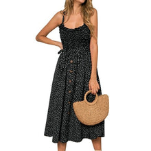 Load image into Gallery viewer, Boho Summer Sleeveless Polka Dot Beach Dress