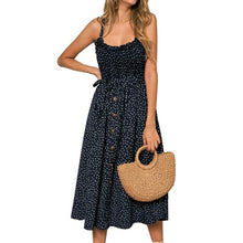 Load image into Gallery viewer, Boho Summer Sleeveless Polka Dot Beach Dress
