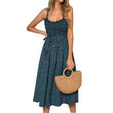 Load image into Gallery viewer, Boho Summer Sleeveless Polka Dot Beach Dress